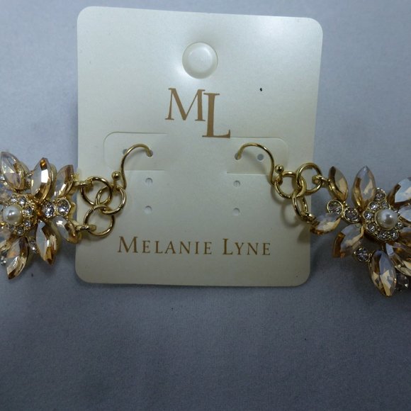 MELANIE LYNE STONE GOLD TOPAZ DANGLE EARRING - Picture 4 of 5